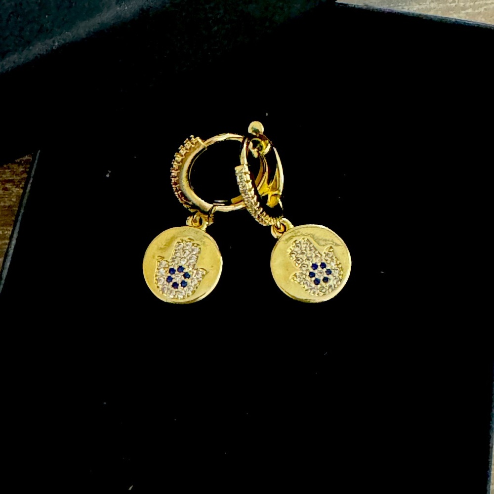 Khamsa 🪬 earrings in sterling silver 10k gold plated!!💛